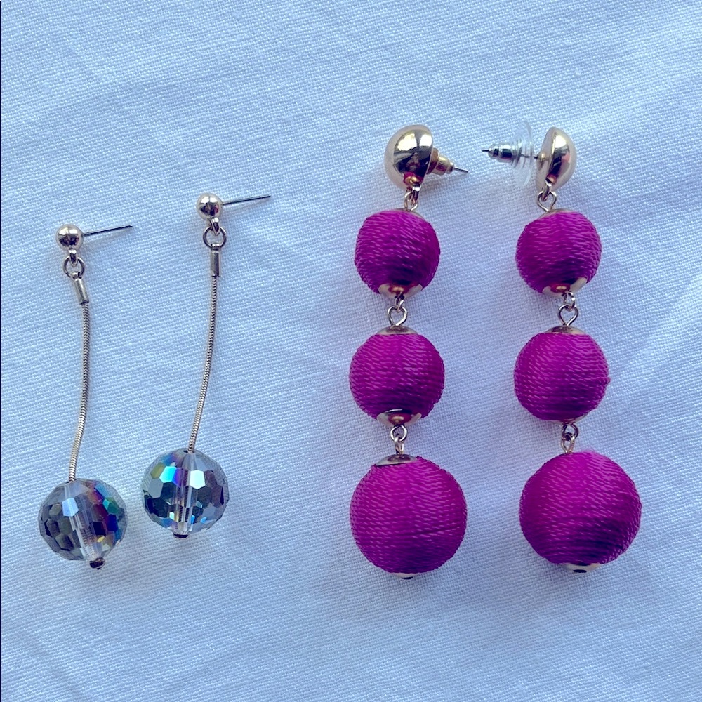 Elegant Purple and Gold Earrings Set